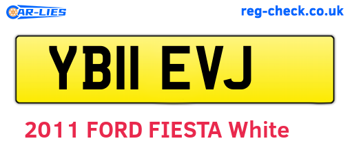 YB11EVJ are the vehicle registration plates.