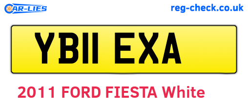 YB11EXA are the vehicle registration plates.