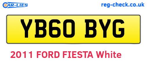 YB60BYG are the vehicle registration plates.