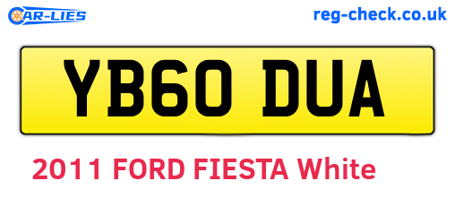 YB60DUA are the vehicle registration plates.