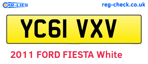 YC61VXV are the vehicle registration plates.