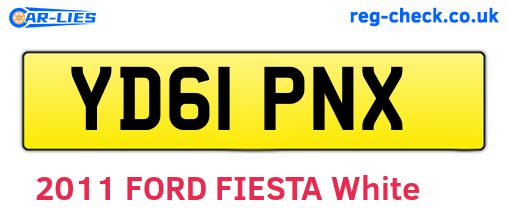 YD61PNX are the vehicle registration plates.