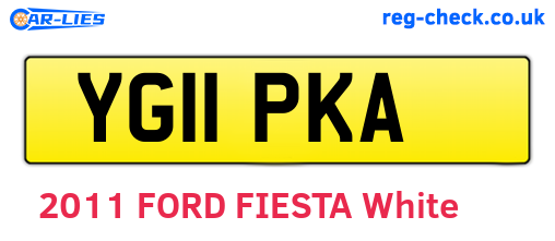YG11PKA are the vehicle registration plates.