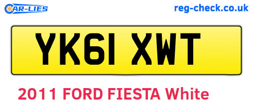 YK61XWT are the vehicle registration plates.