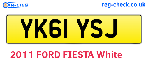 YK61YSJ are the vehicle registration plates.