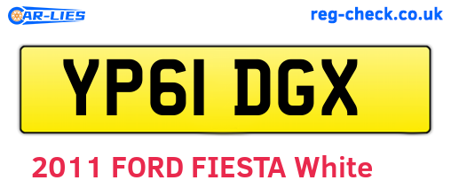 YP61DGX are the vehicle registration plates.