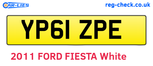 YP61ZPE are the vehicle registration plates.