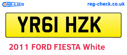 YR61HZK are the vehicle registration plates.