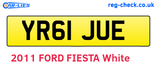 YR61JUE are the vehicle registration plates.