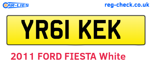 YR61KEK are the vehicle registration plates.