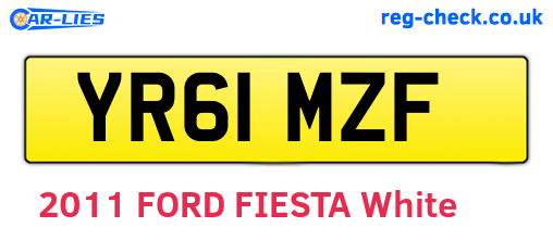 YR61MZF are the vehicle registration plates.