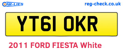 YT61OKR are the vehicle registration plates.