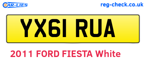 YX61RUA are the vehicle registration plates.