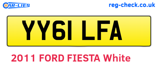 YY61LFA are the vehicle registration plates.