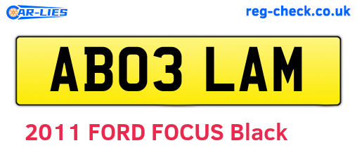 AB03LAM are the vehicle registration plates.