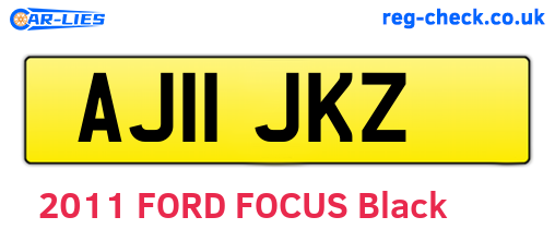 AJ11JKZ are the vehicle registration plates.