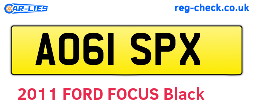 AO61SPX are the vehicle registration plates.