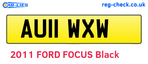 AU11WXW are the vehicle registration plates.