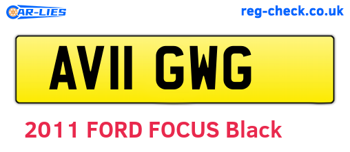 AV11GWG are the vehicle registration plates.