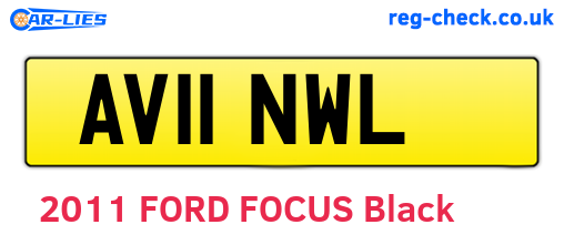 AV11NWL are the vehicle registration plates.