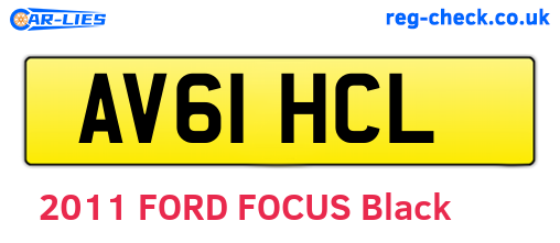 AV61HCL are the vehicle registration plates.