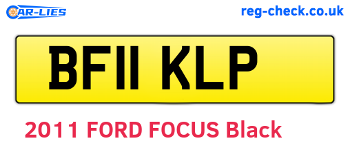 BF11KLP are the vehicle registration plates.