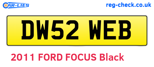 DW52WEB are the vehicle registration plates.
