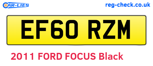 EF60RZM are the vehicle registration plates.