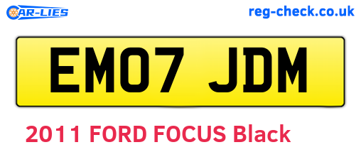 EM07JDM are the vehicle registration plates.