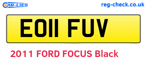 EO11FUV are the vehicle registration plates.