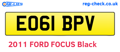 EO61BPV are the vehicle registration plates.