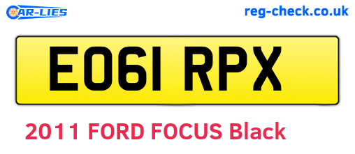 EO61RPX are the vehicle registration plates.