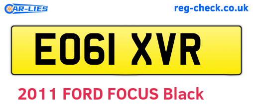 EO61XVR are the vehicle registration plates.
