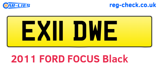 EX11DWE are the vehicle registration plates.