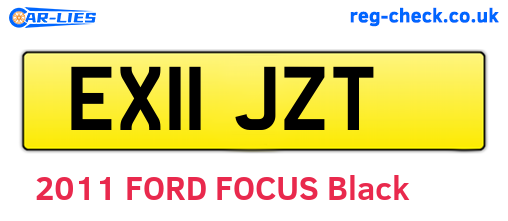 EX11JZT are the vehicle registration plates.
