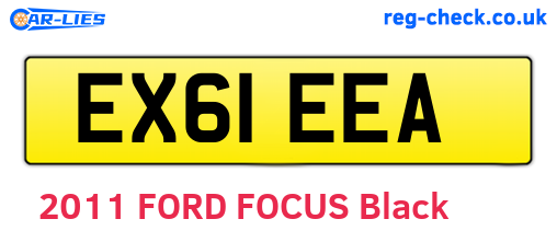 EX61EEA are the vehicle registration plates.