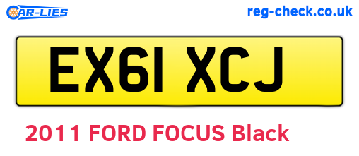 EX61XCJ are the vehicle registration plates.