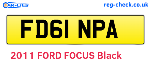 FD61NPA are the vehicle registration plates.