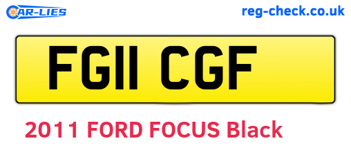 FG11CGF are the vehicle registration plates.