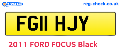 FG11HJY are the vehicle registration plates.