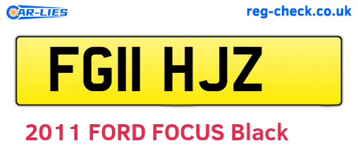 FG11HJZ are the vehicle registration plates.
