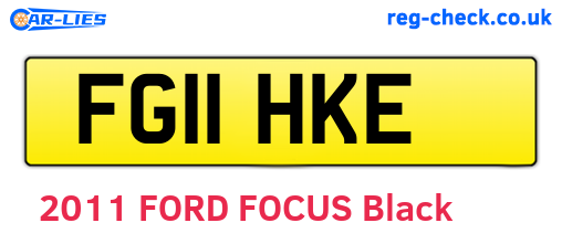 FG11HKE are the vehicle registration plates.