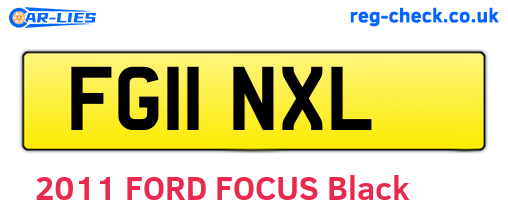 FG11NXL are the vehicle registration plates.