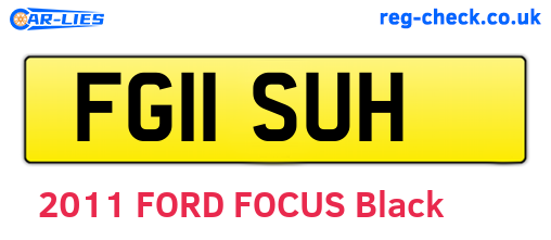 FG11SUH are the vehicle registration plates.
