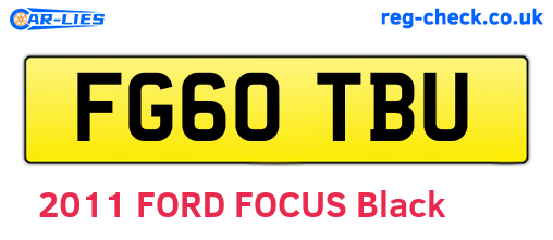 FG60TBU are the vehicle registration plates.