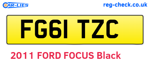 FG61TZC are the vehicle registration plates.