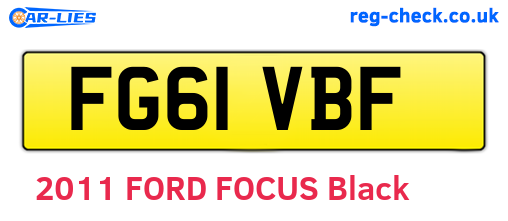 FG61VBF are the vehicle registration plates.