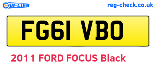 FG61VBO are the vehicle registration plates.