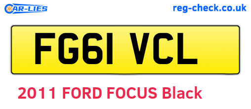 FG61VCL are the vehicle registration plates.