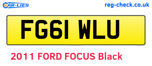 FG61WLU are the vehicle registration plates.
